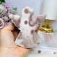 Chunky Pink Amethyst Druzy Carved Angel 10cm 341g