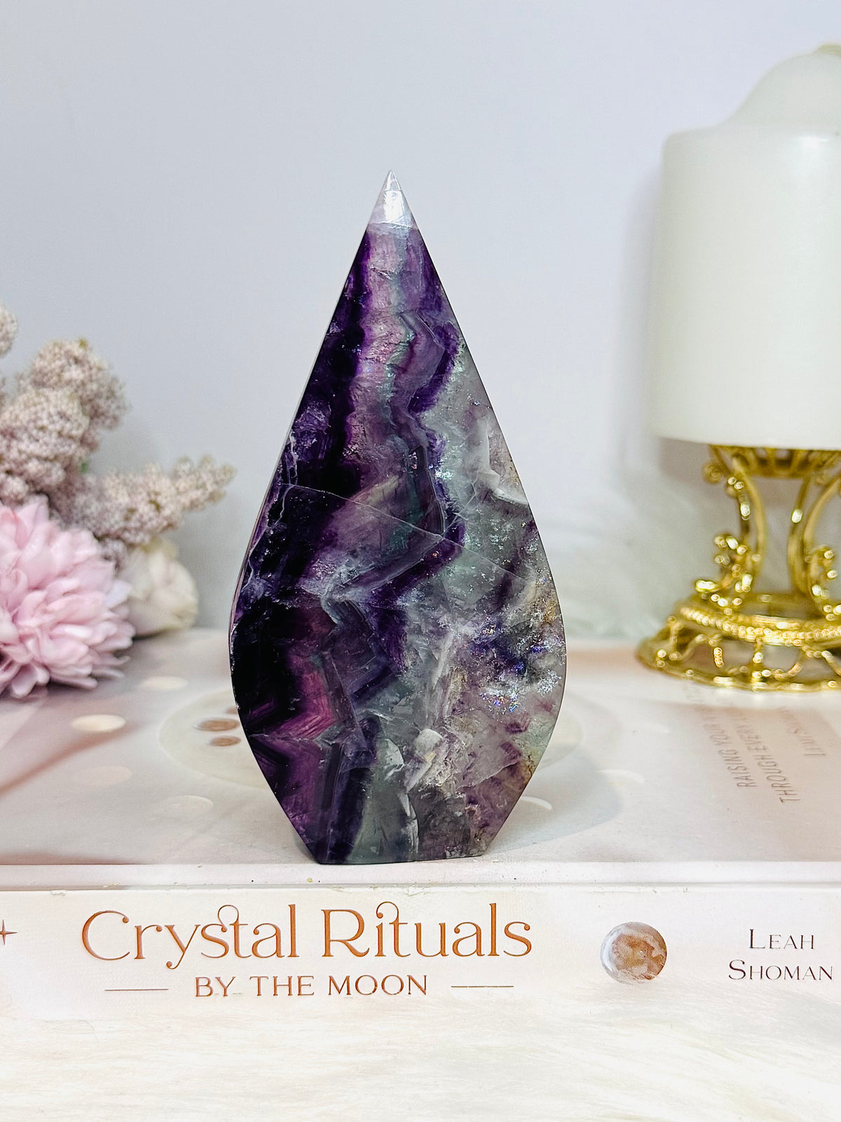 Rainbow Fluorite Flame 12cm