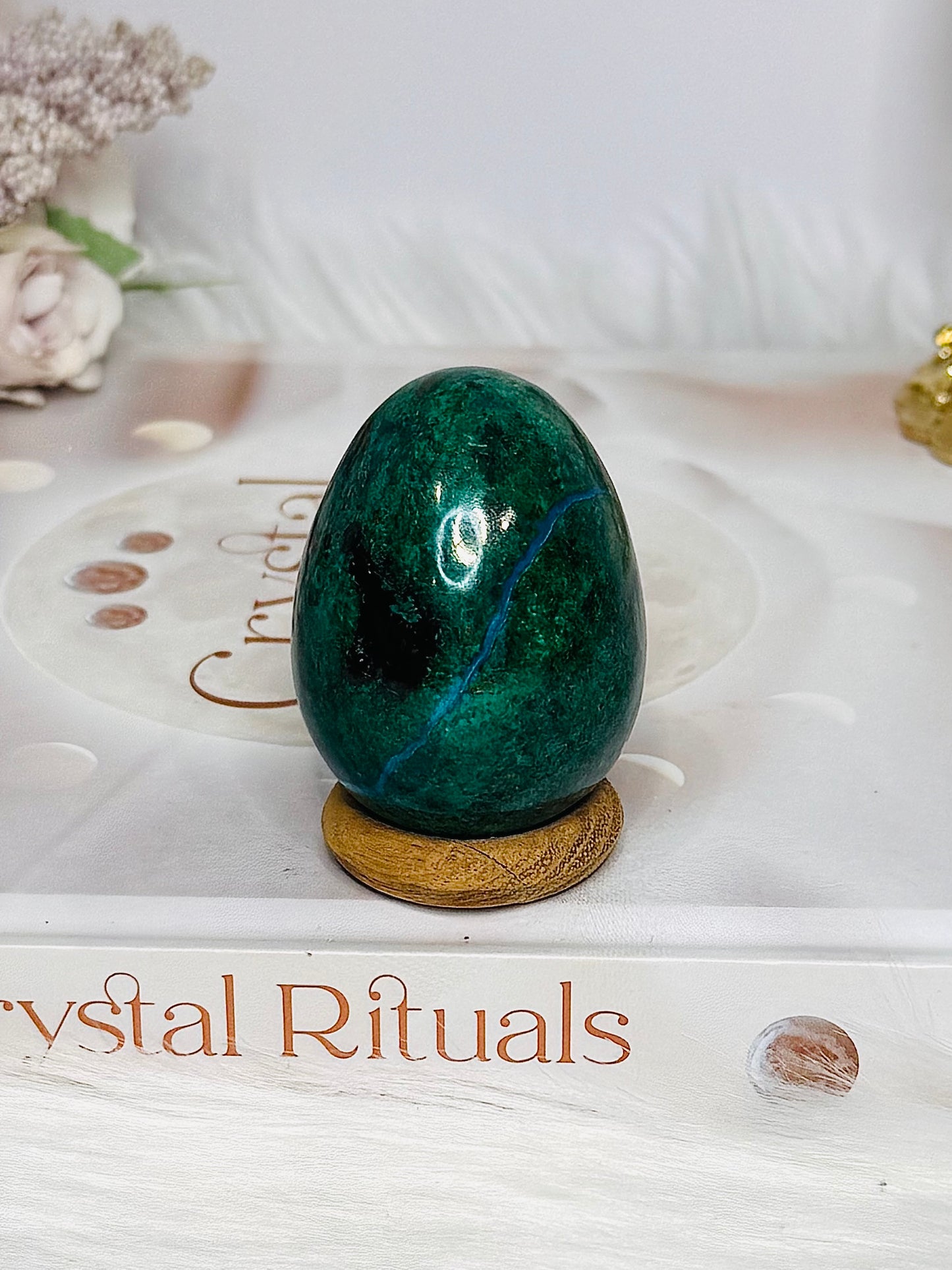 Chrysocolla Egg on Stand 5cm 100g