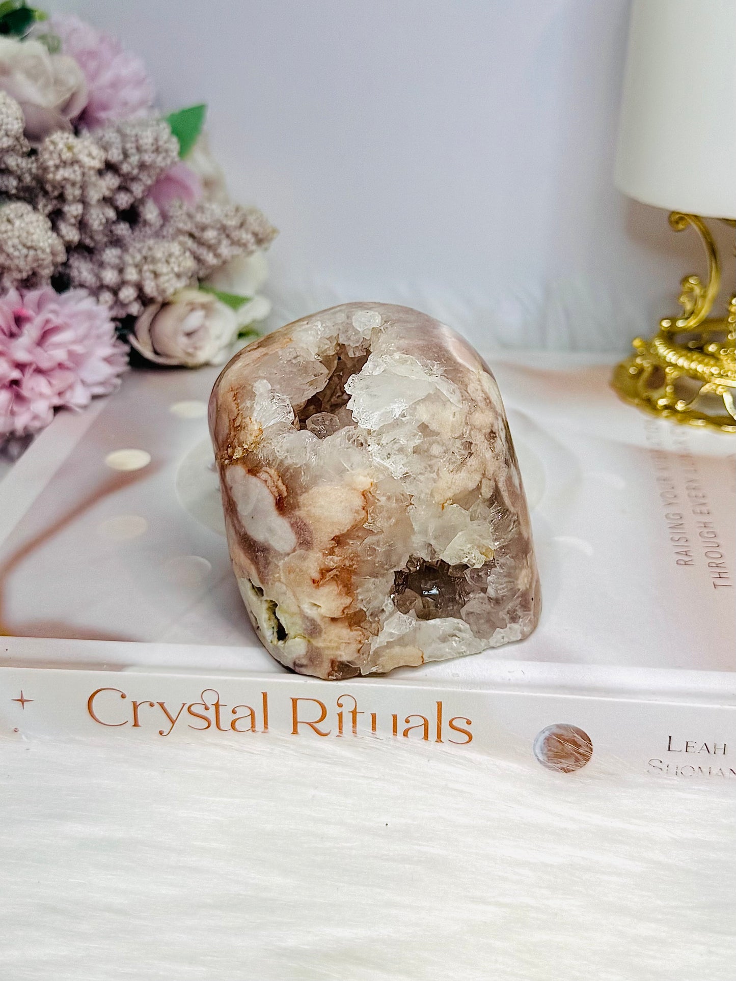 Natural Pink Amethyst Druzy Freeform 451g 7cm
