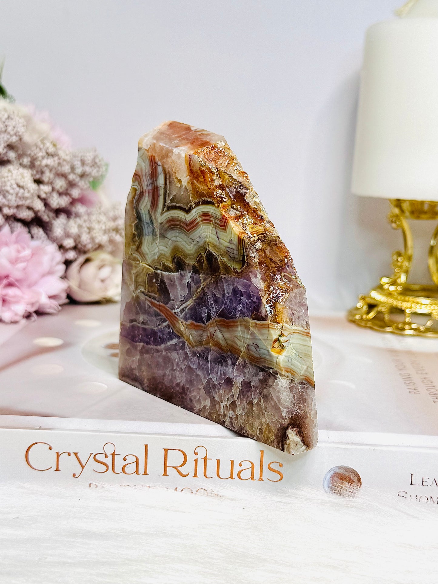 Natural Crazy Lace Amethyst Slab 9cm