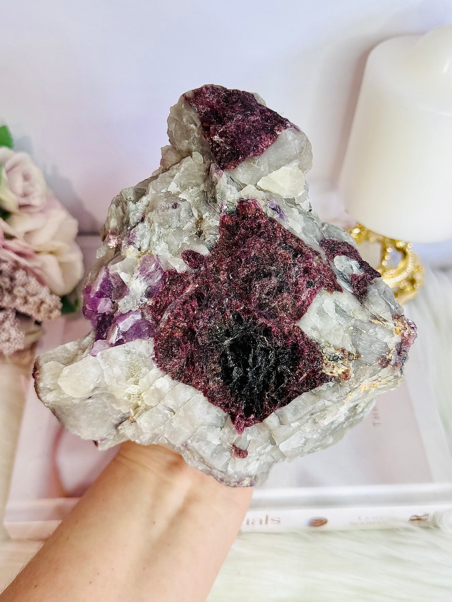 Phenomenal Huge 1.84KG Natural Pink Tourmaline & Lepidolite In Matrix Magical Specimen