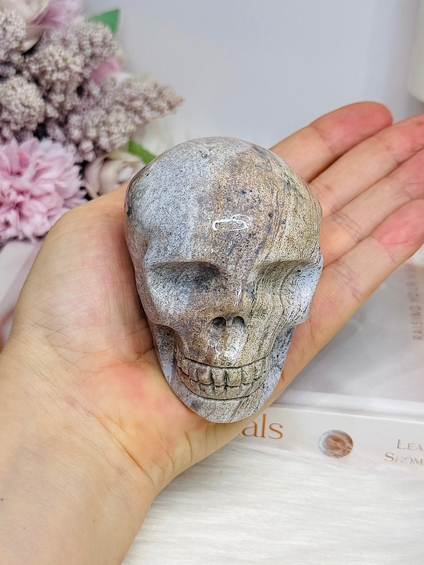 Ocean Jasper Carved Skull 8cm 401g