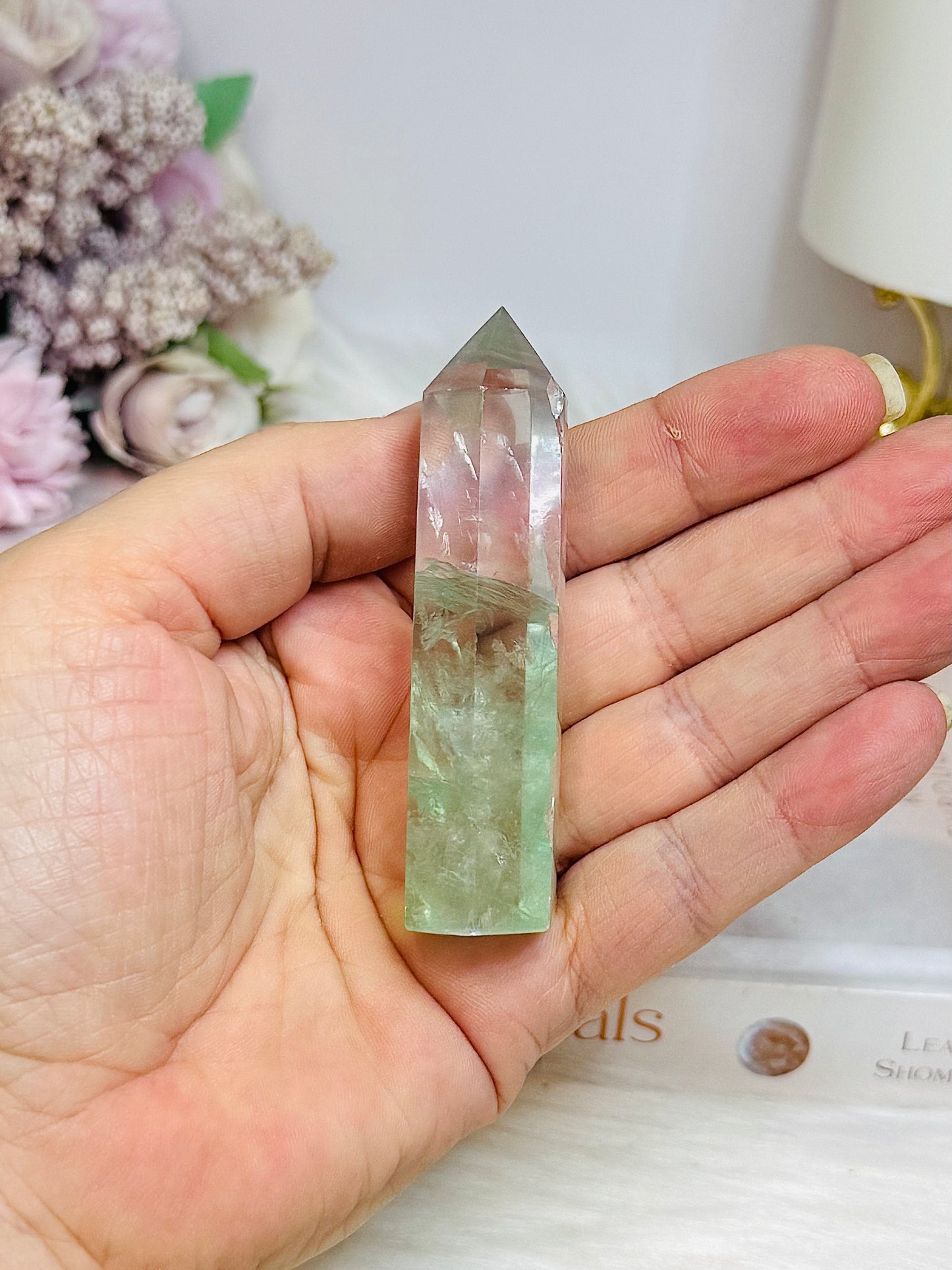 High Grade Watermelon Fluorite Tower Full of Rainbows 7.5cm