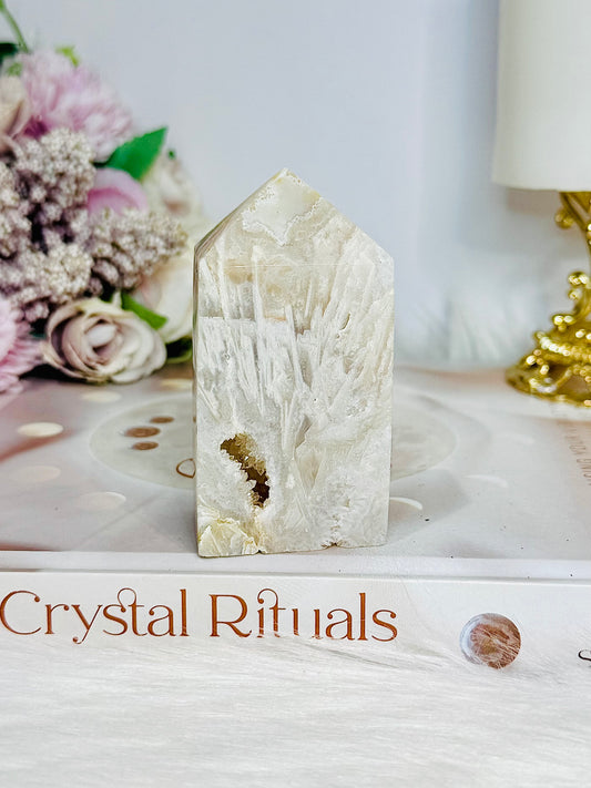 Pink Amethyst Druzy Tower with Rutile 7.5cm