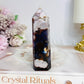 High Grade Blue Flower Agate Tower 9.5cm
