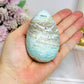 Blue Caribbean Calcite Druzy Egg On Stand 8cm 263g