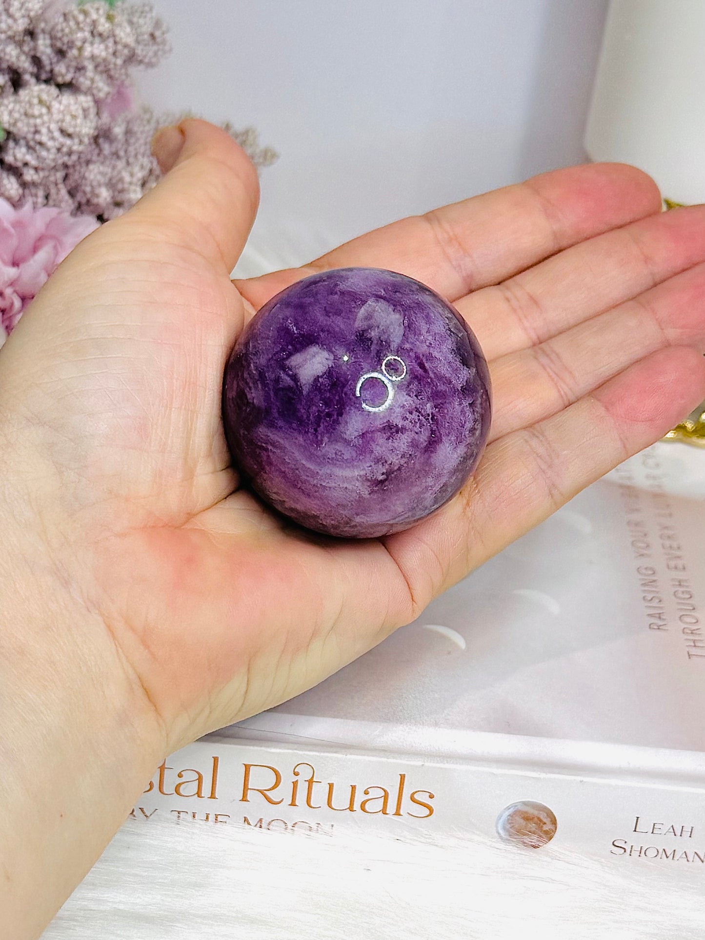 High Grade Purple Fluorite Sphere on Stand 171g