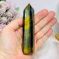 Tigers Eye Tower with Blue & Gold Flash 11cm