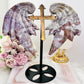 Fabulous Large 22cm (inc stand) Purple Ocean Jasper Chunky Wings on Cross Stand