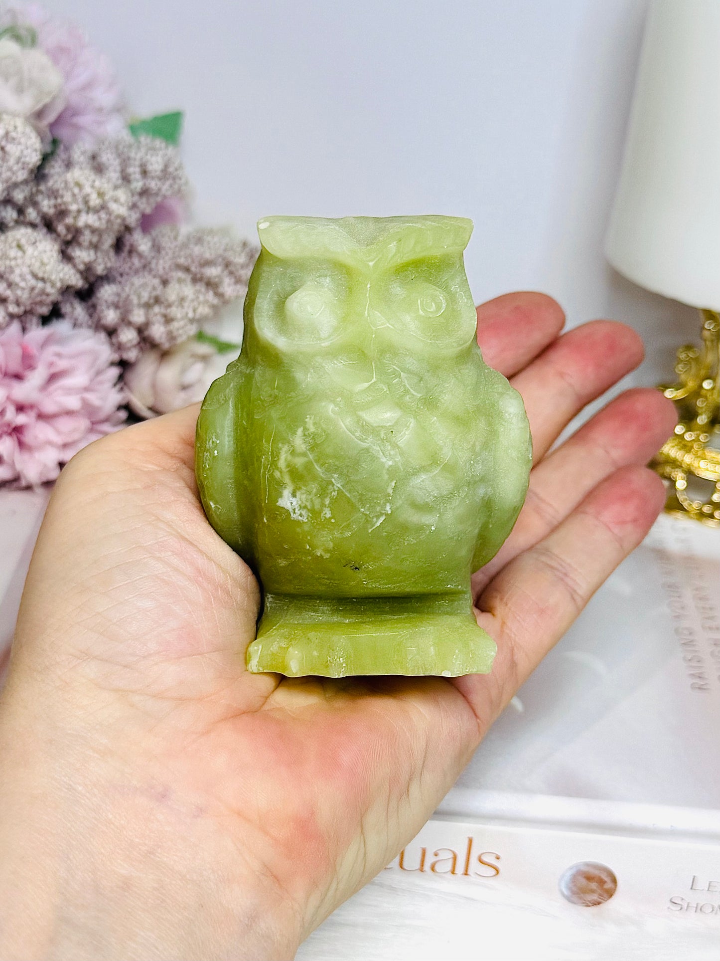 Green Jade Owl 8cm 298g