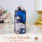High Grade Chunky Blue Flower Agate Tower 8.5cm