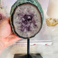 Classy & Fabulous Large 20.5cm 1.13KG Amethyst Agate Slab On Stand From Brazil