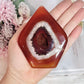 Beautiful Carnelian Carved Druzy Flame (This piece has cracks through it) Reduced Price