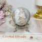 Large Flower Agate Sphere on Stand 319g