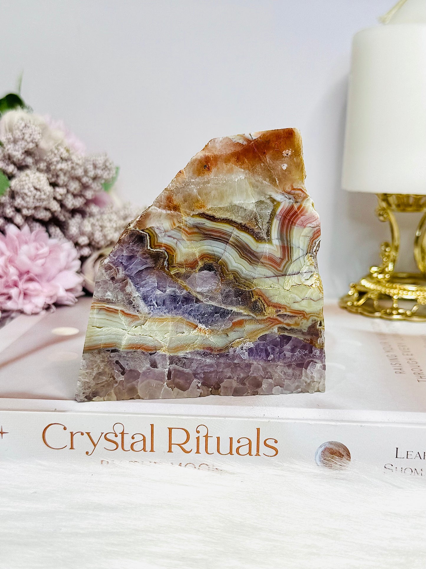 Natural Crazy Lace Amethyst Slab 9cm