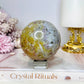 Ocean Jasper Rutile Sphere 468g On Stand