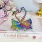 Aura Bismuth Swans 7cm On Stand
