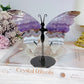 Crazy Lace Amethyst Wings on Stand 11cm