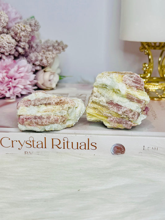 Set of 2 Natural Pink Tourmaline Specimen 150g