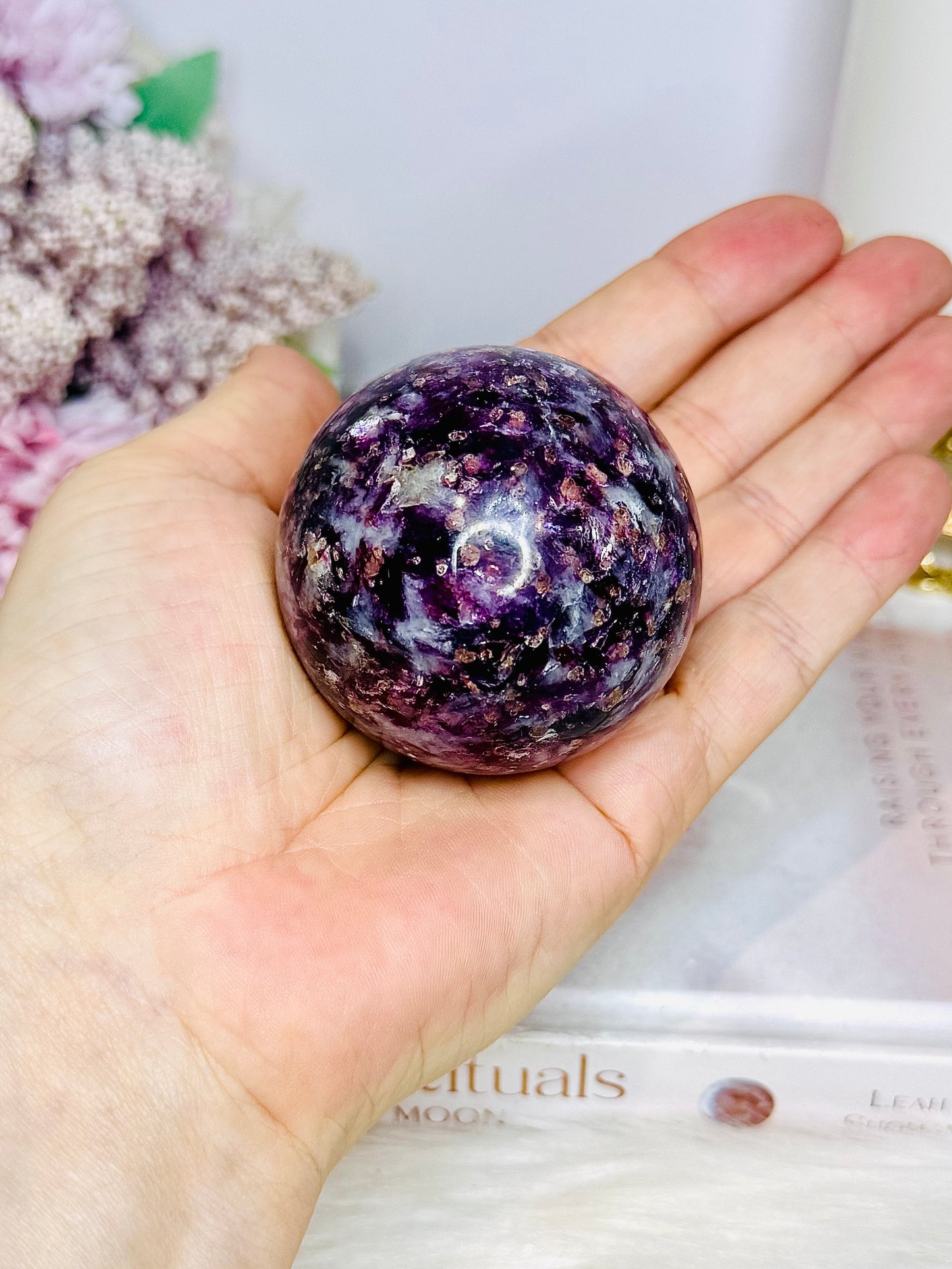 Purple Mica Sphere On Stand 233g