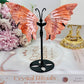 Gorgeous 13cm Pink Agate Butterfly Wings On Black Stand