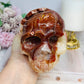 Large Carnelian Carved Skull 1.2KG 12.5cm ~ Discounted as it does not stand straight and needs the stand under the side to keep it up