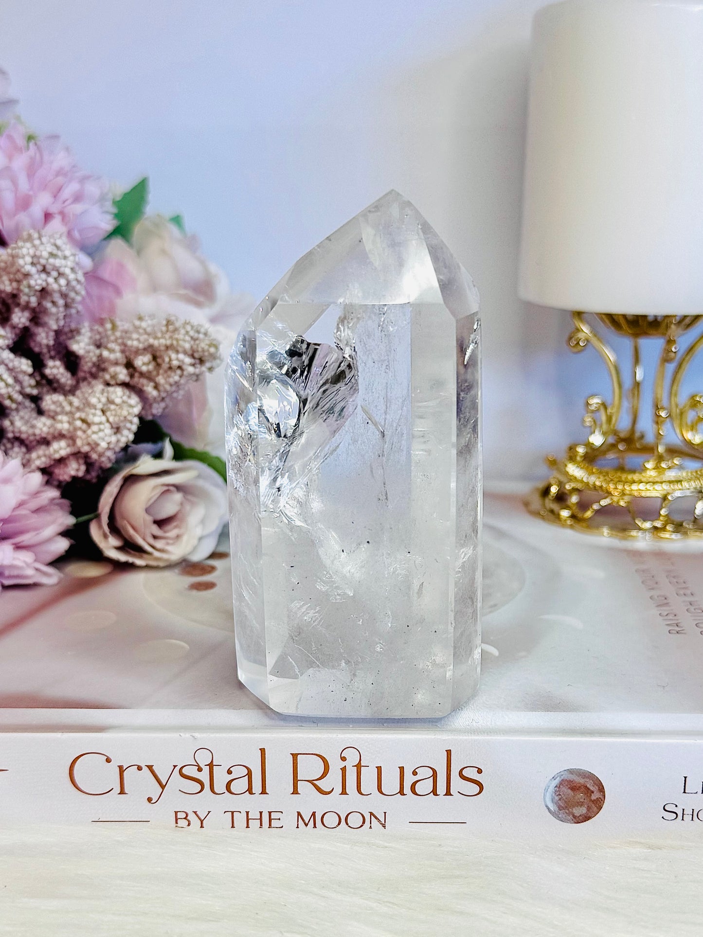 Magical High Grade Clear Quartz Tower 10cm with Stunning Rainbows