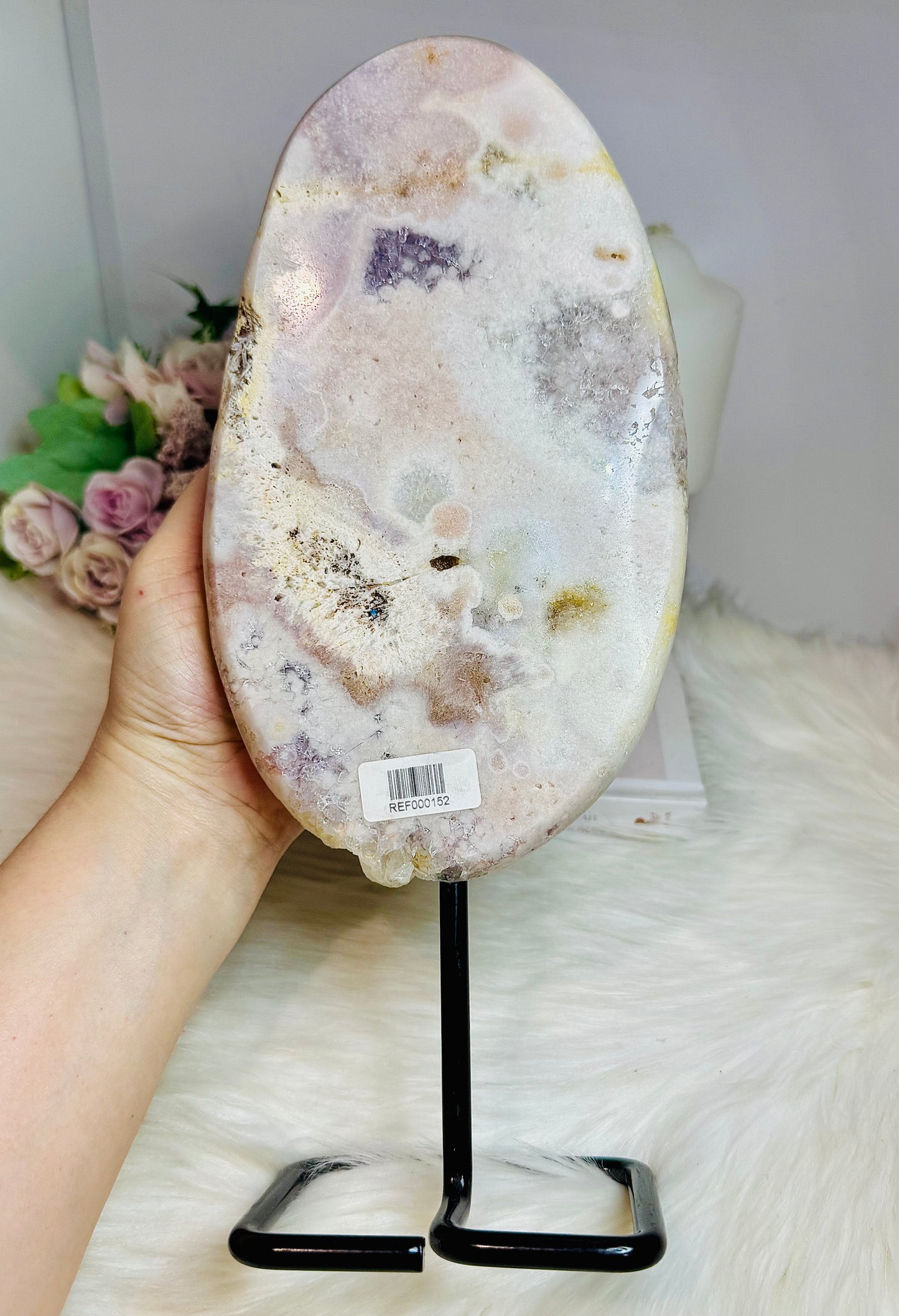 Huge Druzy Pink Amethyst Slab on Stand Full of Crystallisation 1.78KG 31cm