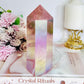 Large Angel Aura Chunky Rose Quartz Tower 15.5cm