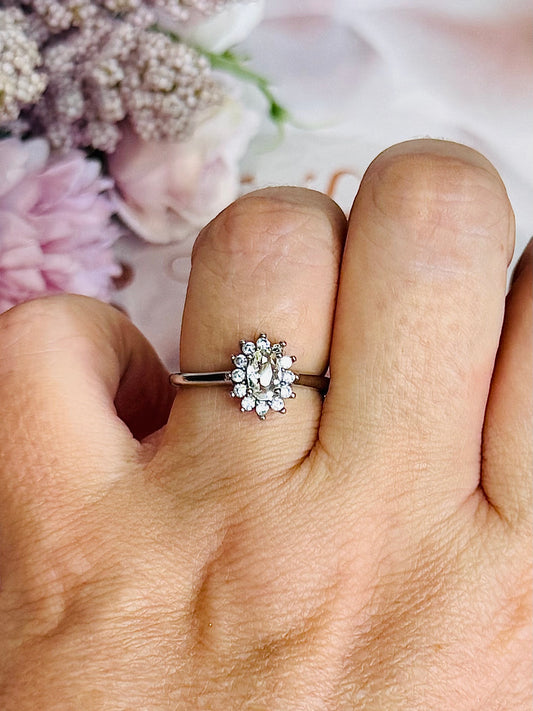 Clear Quartz Adjustment Ring In Gift Bag