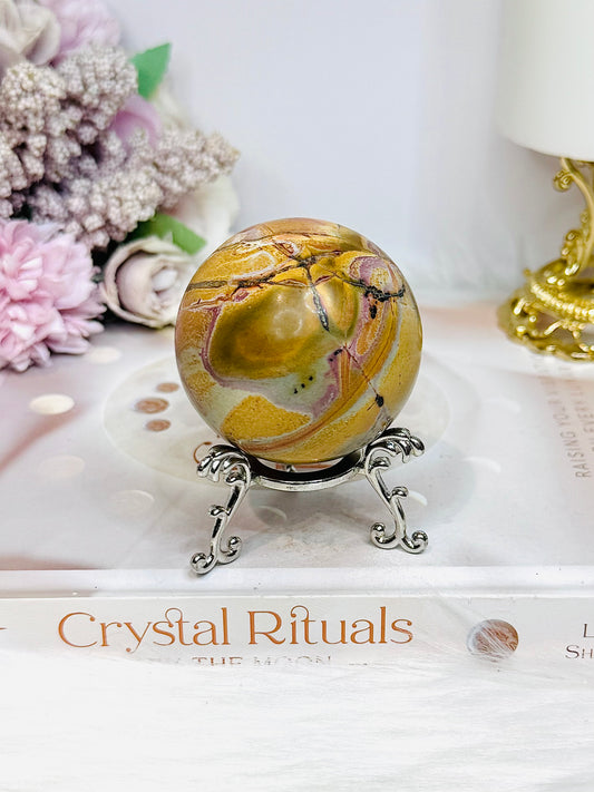 Polychrome Agate Sphere on Stand 205g