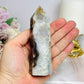 Druzy Flower Agate Tower 12cm