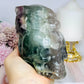 Large Fluorite Carved Skull with Bear Head 1.68KG