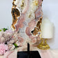 Large Druzy Pink Amethyst Chunky Slab on Stand 26cm 1.5KG