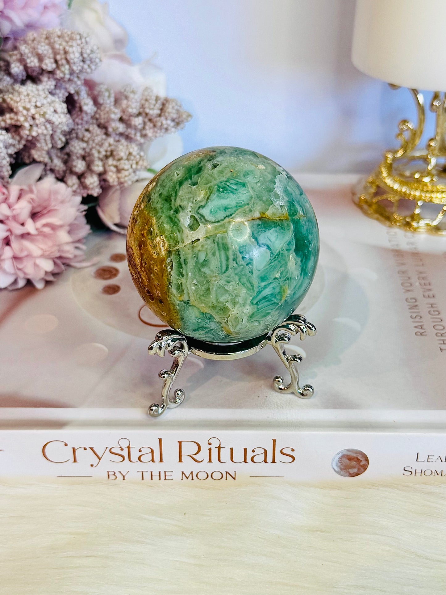 Beautiful Natural Variscite Sphere On Stand 6.5cm