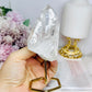 Clear Quartz Cluster on Gold Stand 13cm