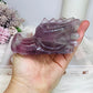 Purple Fluorite Carved Dragon 11cm 394g