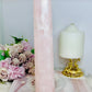 UV Reactive Pink Mangano Calcite Tower | Generator 24cm