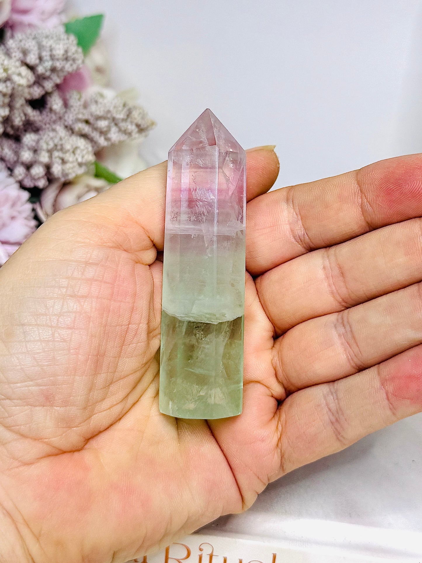 High Grade Watermelon Fluorite Tower 8cm