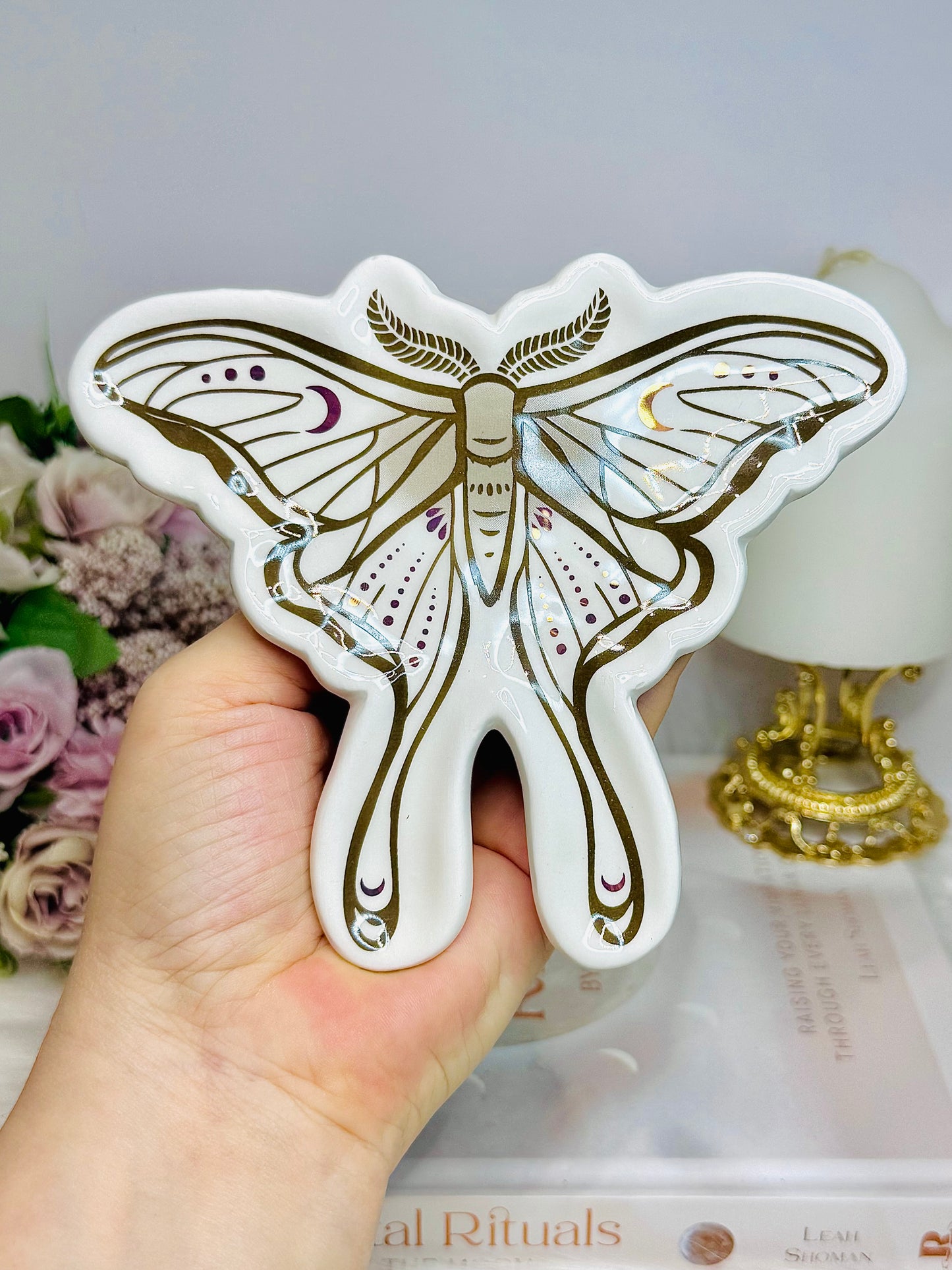 Luna Moth Trinket Dish 14cm