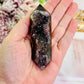 Divine High Grade Druzy Agate Double Terminated Point On Gold Stand 10cm