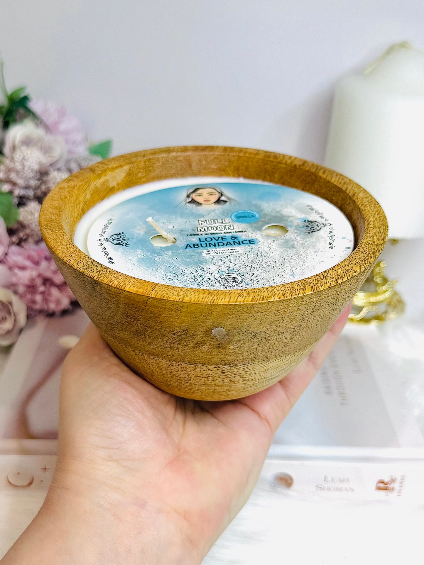 Large Full Moon ~ Love & Abundance Candle Vanilla