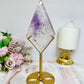High Grade Amethyst In Quartz Diamond On Stand 21.5cm