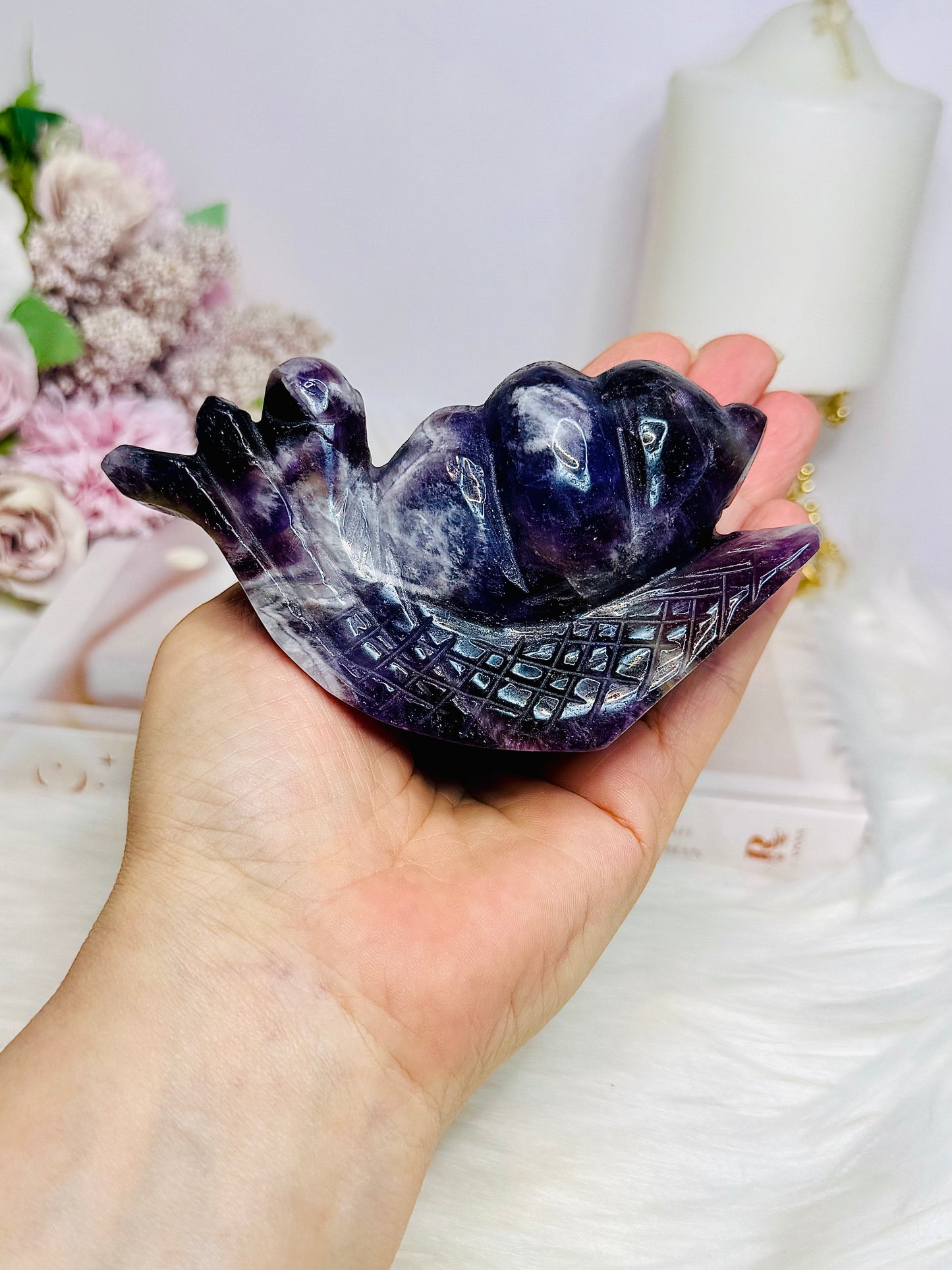 Chunky Large Chevron Amethyst Snail 11.5cm 321g