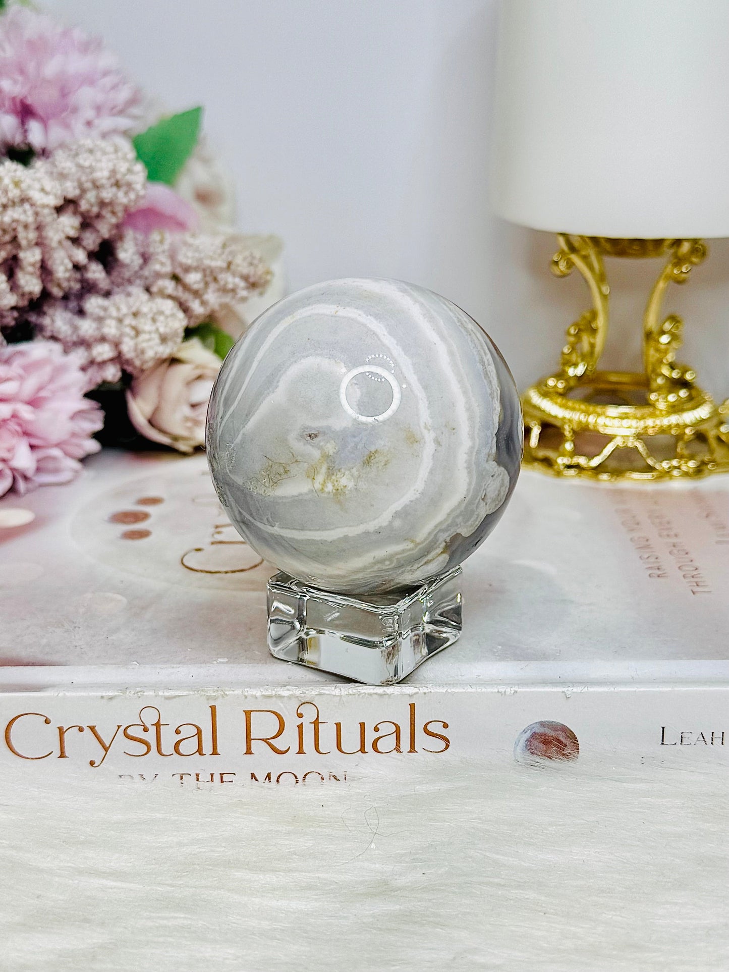 Agate Sphere on Stand 237g