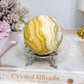 Orange Calcite Sphere on Stand 335g