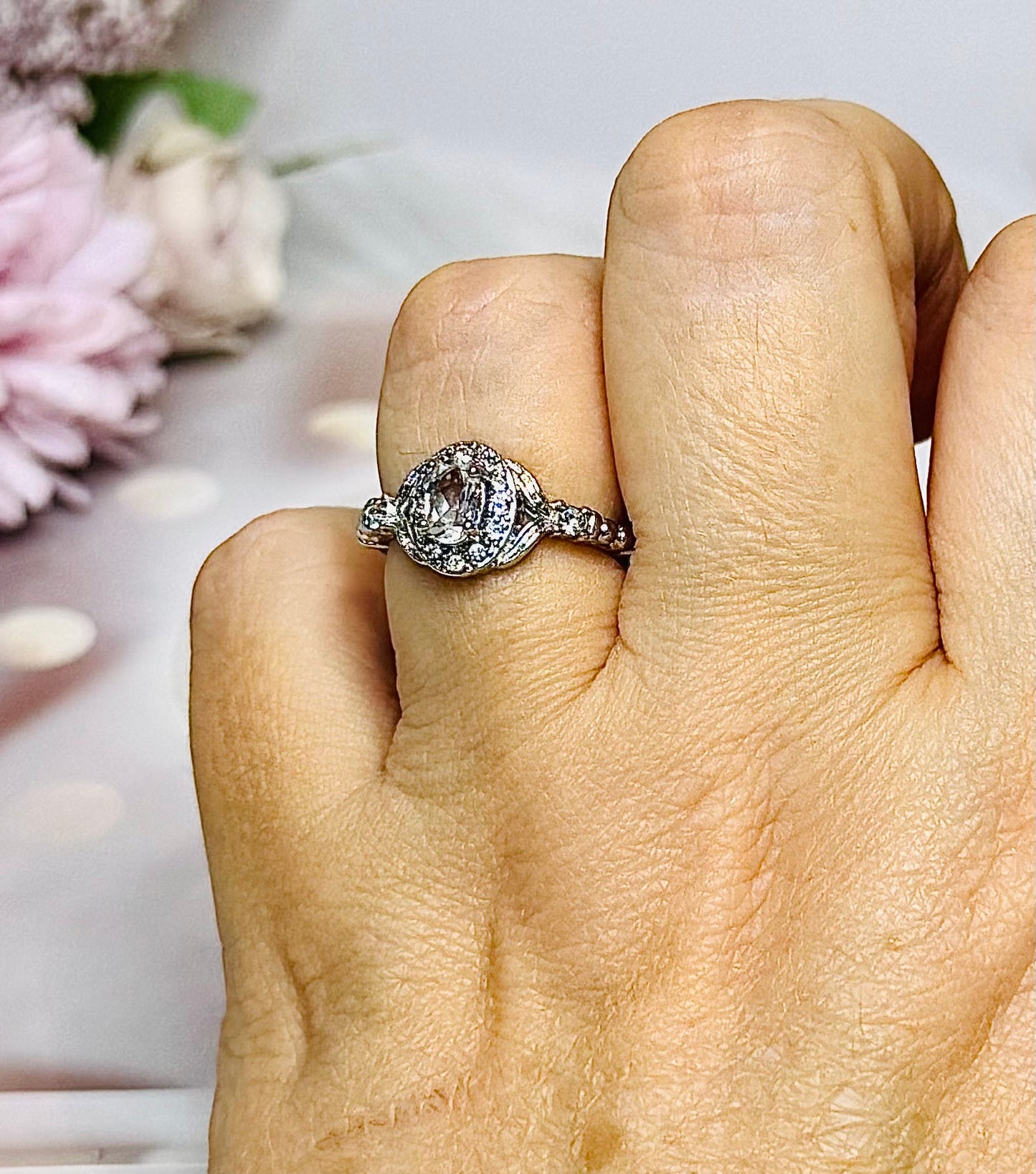 Clear Quartz Adjustable Ring in Gift Bag