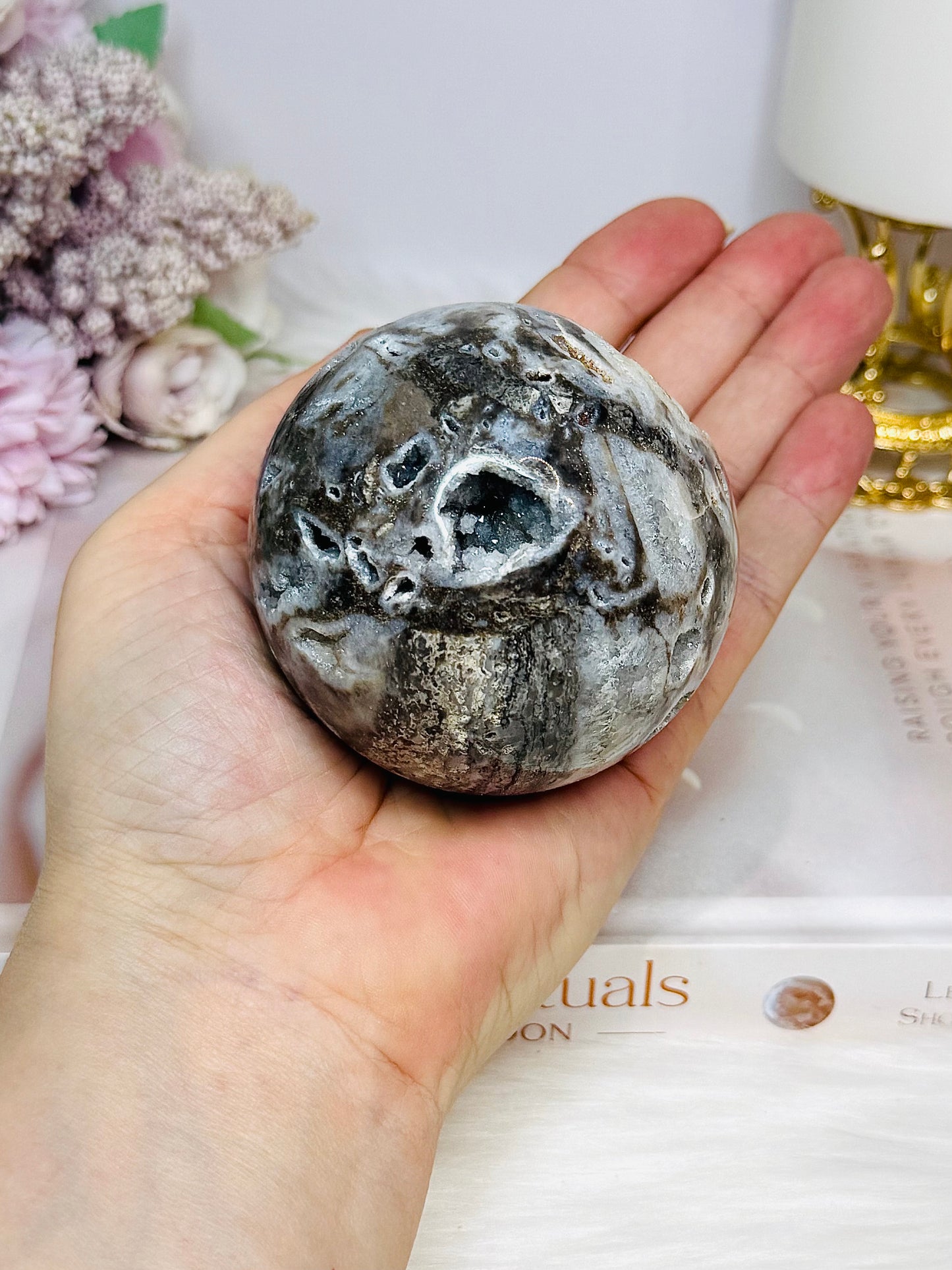 Druzy Sphalerite Sphere on Stand 368g