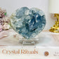 Blue Celestite Druzy Heart On Stand 443g